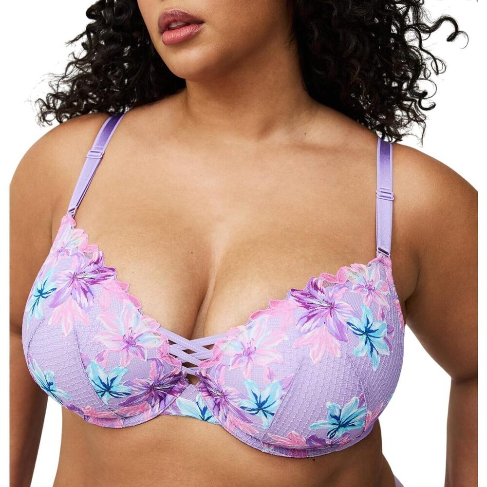 7068 Plus Size Bra - XO Plunge Push-Up Bra